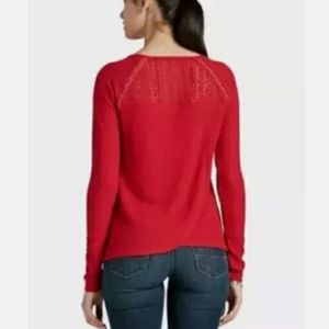 Lucky Brand Red Long Sleeve Thermal w/ Lace